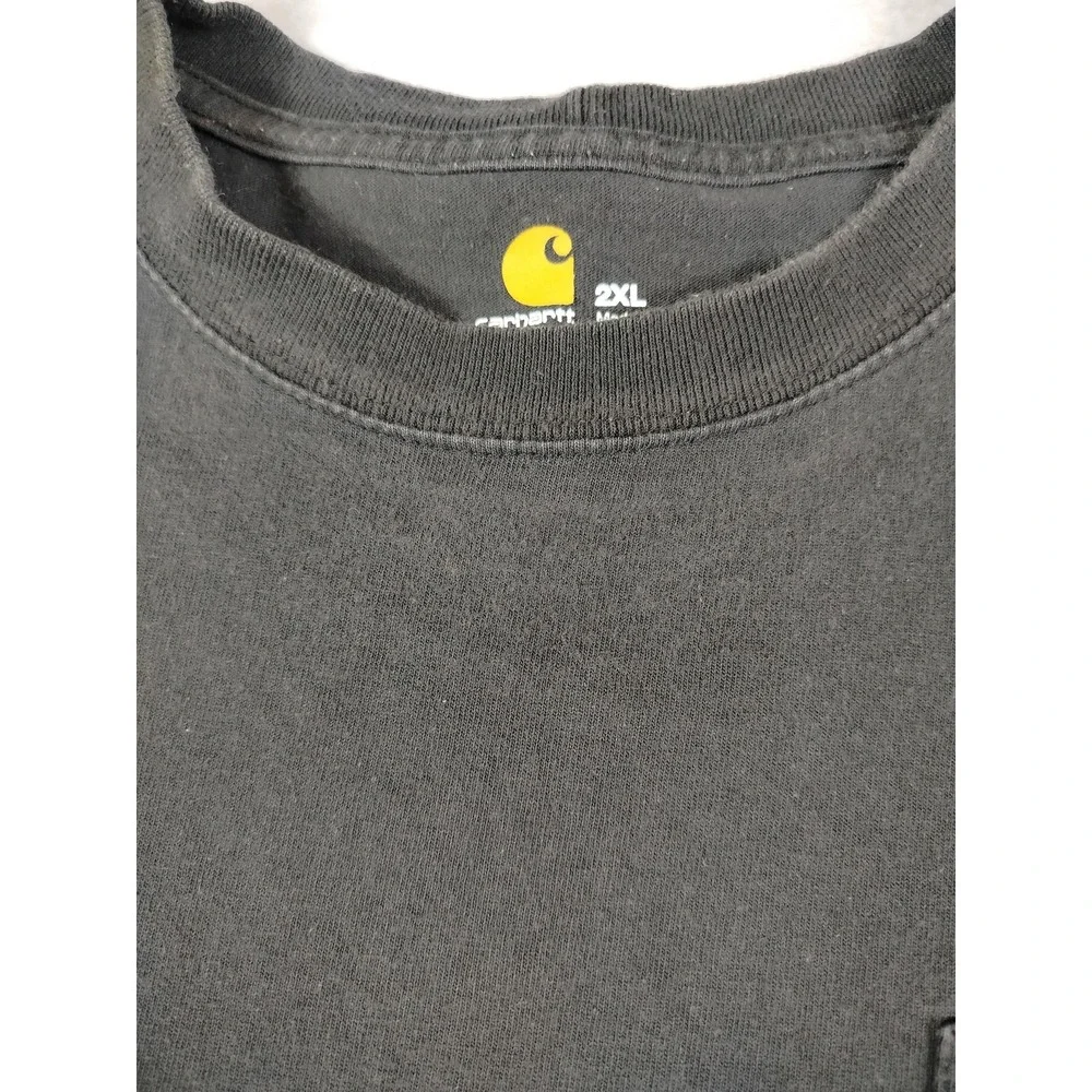 Carhartt Shirt Mens 2XL Black Original Fit Pocket Hunting Dogs Work Wear Durable